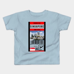 Singapore first class boarding pass Kids T-Shirt